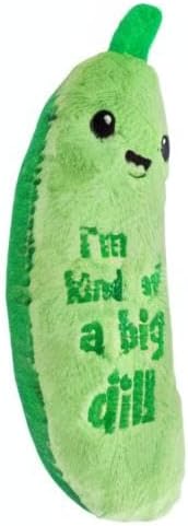 Catstages Crunchy Pickle Kicker Cat Toy – Plush Crinkle Toy with Catnip and Dental Mesh, 6.5"