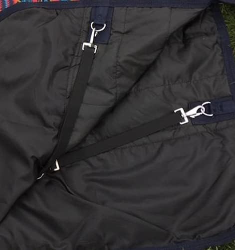 1200 Denier Horse RAIN Sheet (Waterproof/Breathable & Wind Proof Turnout Sheet) Horse Breathable RAINSHEET (Black-Turquoise, 76)
