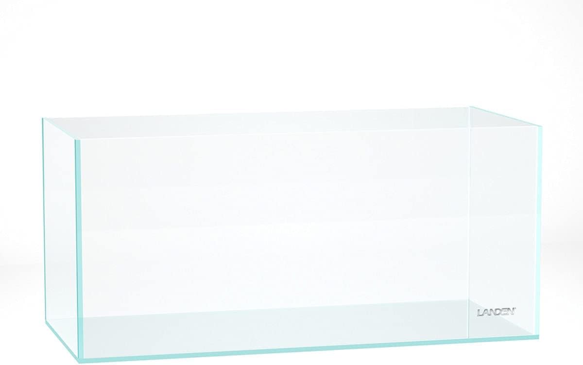 Landen 100P 50 Gallon Rimless Low Iron Aquarium Tank, W39.4×D17.7×H17.7 in(100x45x45cm) 10mm Thickness with Black Nano Foam Leveling mat Included