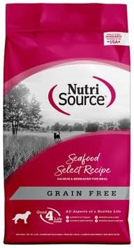 NutriSource, Seafood Select Recipe with Salmon & Menhaden Fish Meal Grain Free Dry Dog Food, 64 Ounce