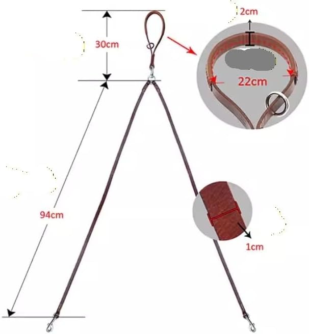 Dog Leash Double Two Pet Leather Leads NoTangle Coupler with Handle ,Compatible for Walking and Training(Black)