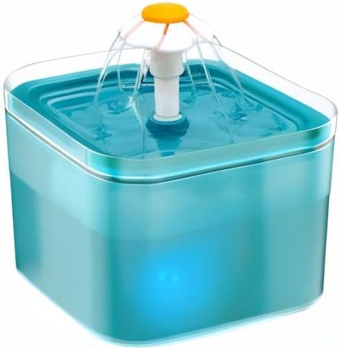 Cat Water Fountain for Drinking: Automatic Dog Bowl Dispenser - Pet Waterer Bowls Fountains - Auto Cats Dish Supplies - Quiet Animal Watering Machine - 67oz/2L Green Kitty Drink Dishes - AONBOY