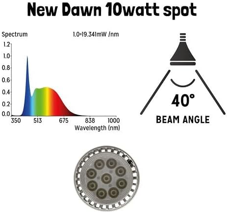 Reptile Systems New Dawn LED Spot – Focused 6500K 10w Daylight Beam for Controlled Illumination – Ideal for Terrariums & Vivariums – Compact Design, Easy to Mount