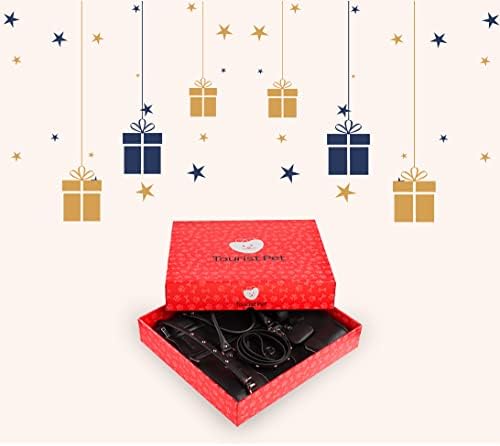 Pet Carrier Dog Cat Puppies Carrier Pet TSA Airline Approved Luxury Faux Leather Carrier Breathable Gift Box Collapsible Travel (RED)