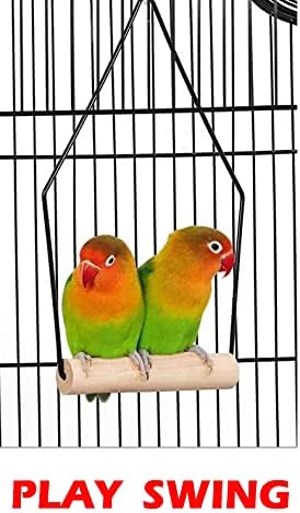 38-Inch Double Roof Top Large Flight Bird Cage with Toys Climbing Ladder Side Nesting Box Doors for Cockatiels Sun Parakeets Conures Aviary Budgie Finch Lovebird Canary Pet Bird Travel Cage