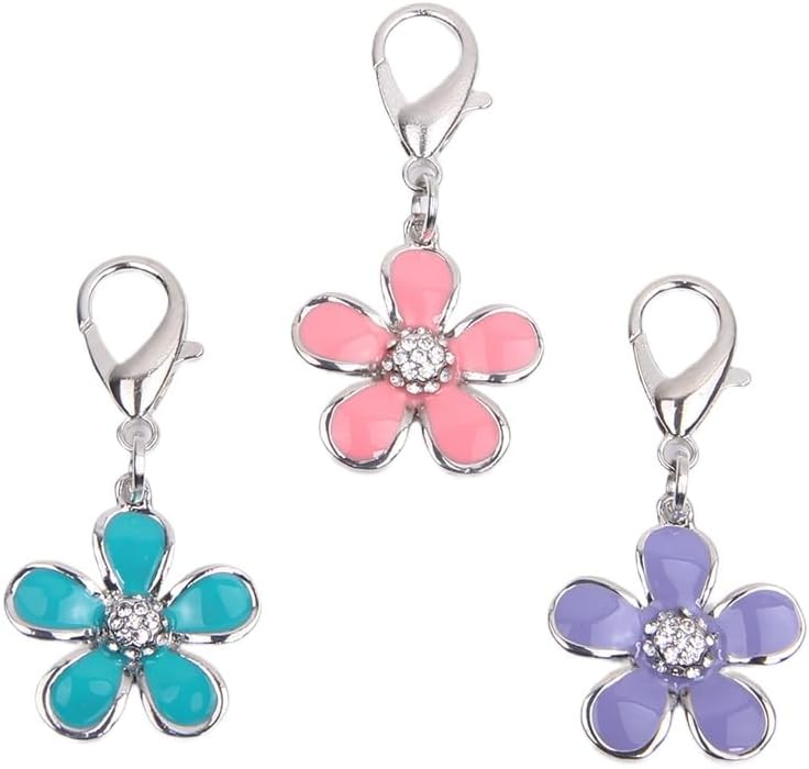 Bling Rhinestones Flower Charm Pendant Jewelry for Pet Dog Cat Puppy Necklace Collar Accessory