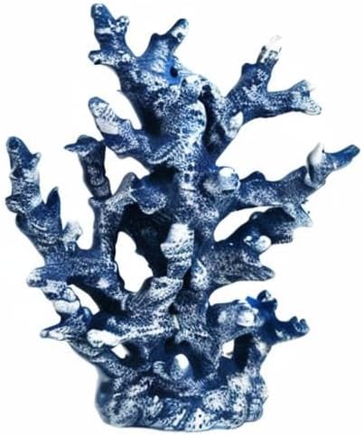 PINVNBY Artificial Coral Ornament Aquarium Sea Plants Decoration Underwater Craft Resin Fish Tank Landscape (Blue)