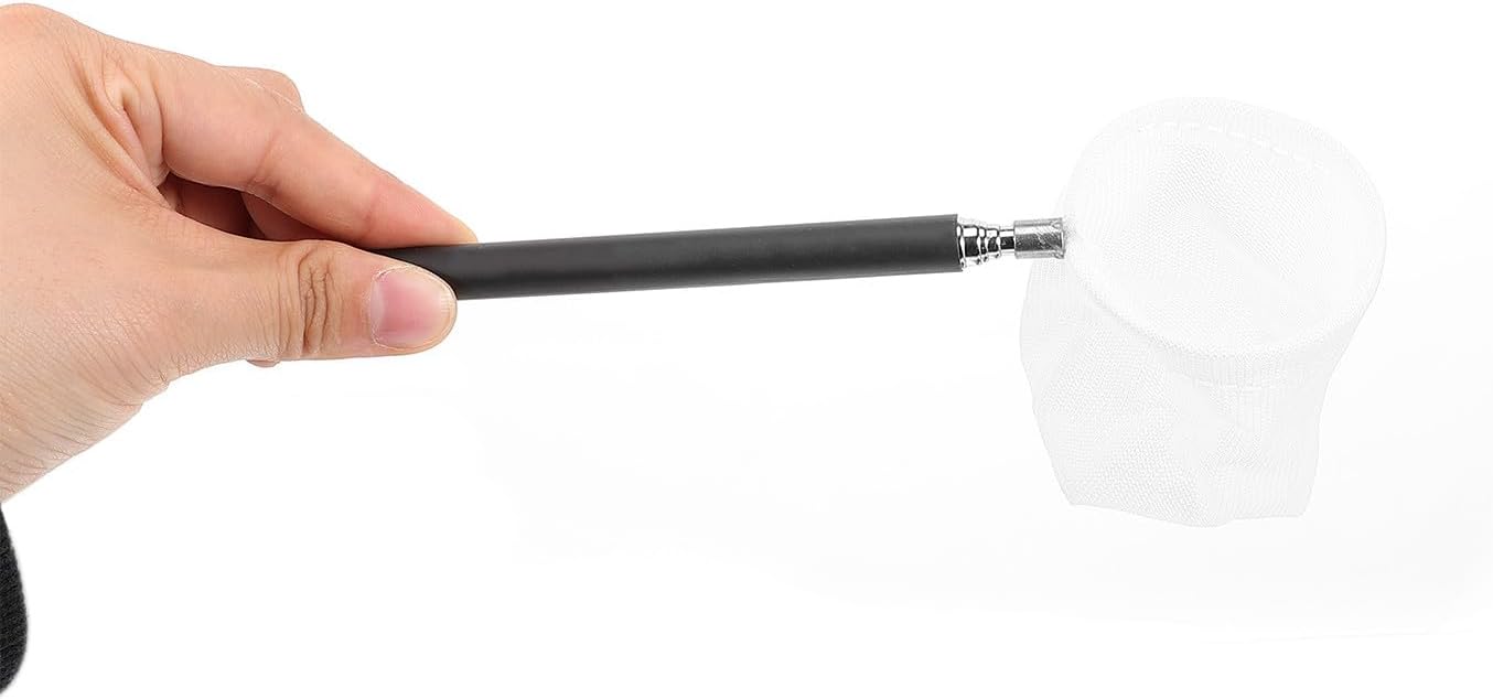 Kisangel Small Aquarium Shrimp Net Retractable Fine Mesh Fish Tank Net 3D Round for Pond and Creek Fishing