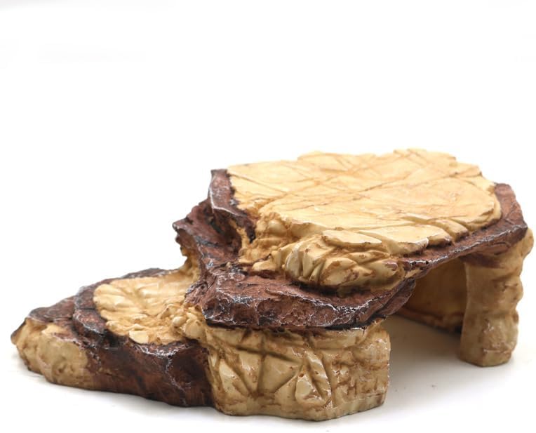 Resin Reptile Rock Hideout Cave Shelter – Durable Eco Friendly Hiding Place with Natural Stone Texture for Lizard Habitat Setup, Terrarium Decor and All Season Enclosure Use (Black)