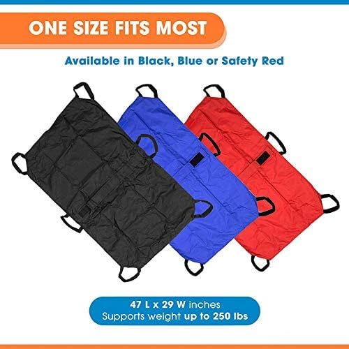 Transport Stretcher for Dogs | Emergency Animal Carrier with Safety Strap | 250 Pound Weight Limit | Pet Stretcher Size: 47 L X 29 W inches Pet Carrier (Black)