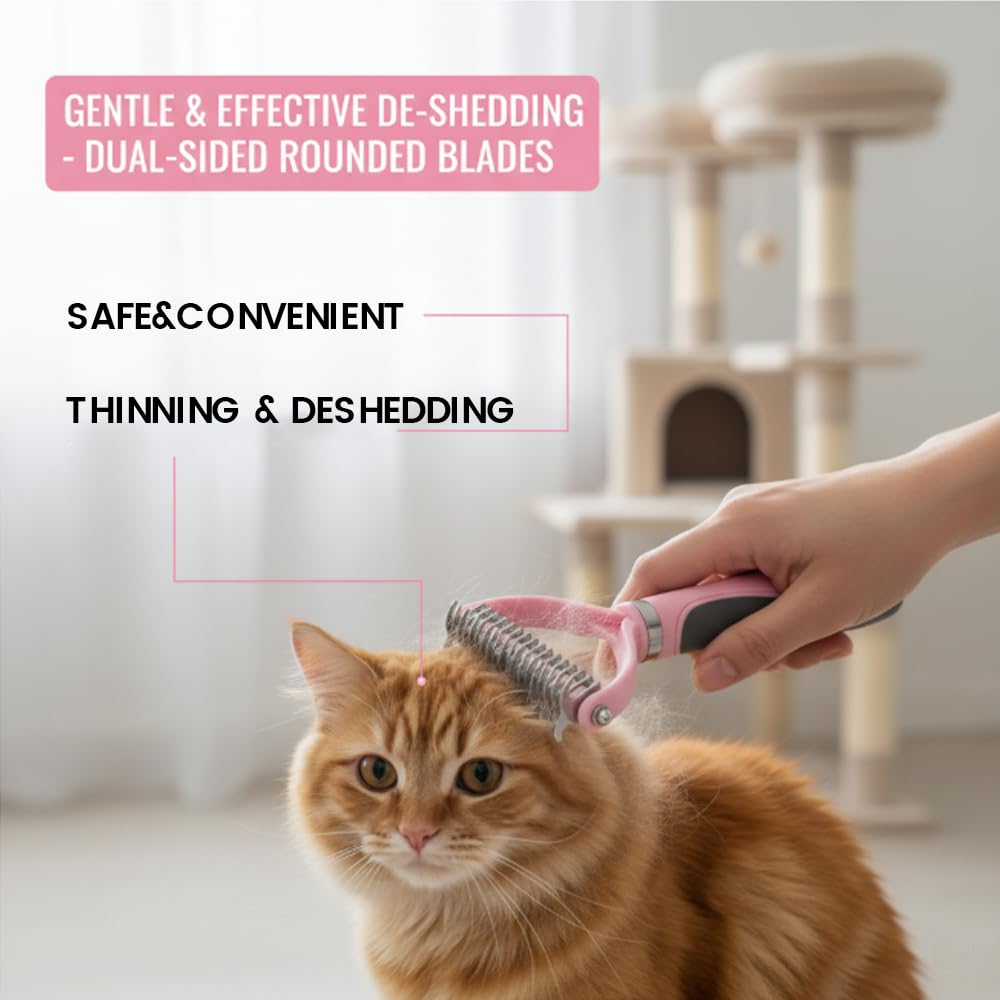 3Pcs Dog brush for shedding Undercoat Rake for Dogs & Cats - Double Sided Brush for Dematting Comb Grooming Tool kit -Dog Nail Clippers & Nail File