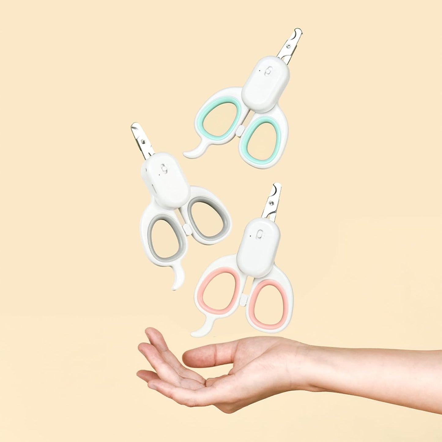 PAKEWAY Pet Nail Clipper with LED & -U-V Light, Cat Claw Trimmer with Ultra Bright LED Light for Nail Bloodline to Avoid Over Cutting, Sharp Angled Blade Grooming Tool for Dog Cat Rabbit Small Animals