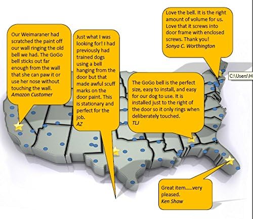 GoGo Bell Dog Doorbell for Housebreaking/Housetraining Door Bell/Potty Training Your Poochie to Let You Know When they Need to Tinkle (White, Qty 1)