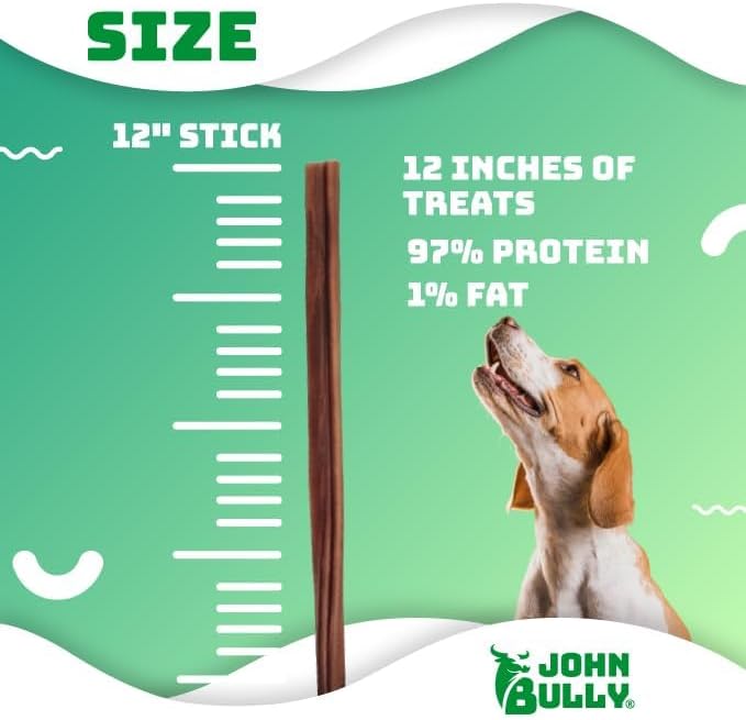 john bully Collagen Stick 12" 5PK, The Best Option for Your Dog, 100% Natural, Rich in Protein, Highly Digestible, Gluten Free,Premium Grade Quality,Odor Free The Real Collagen