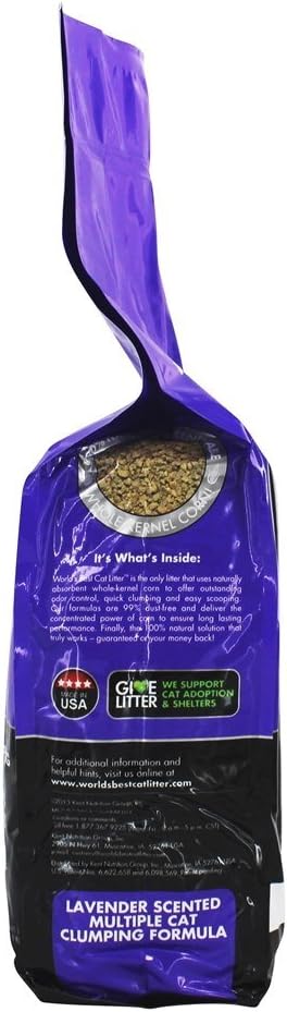 World's Best Cat Litter Cat Lavender Scented Multiple Cat Clumping Formula, 7-Pound Bag