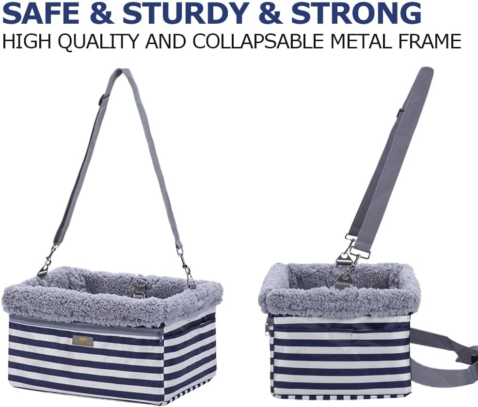 Dog Car Seats for Small Dogs, Upgrade Dog Booster Seat with Metal Frame Construction with Double-Layer Oxford, Perfect for Small Pets up to 20lbs