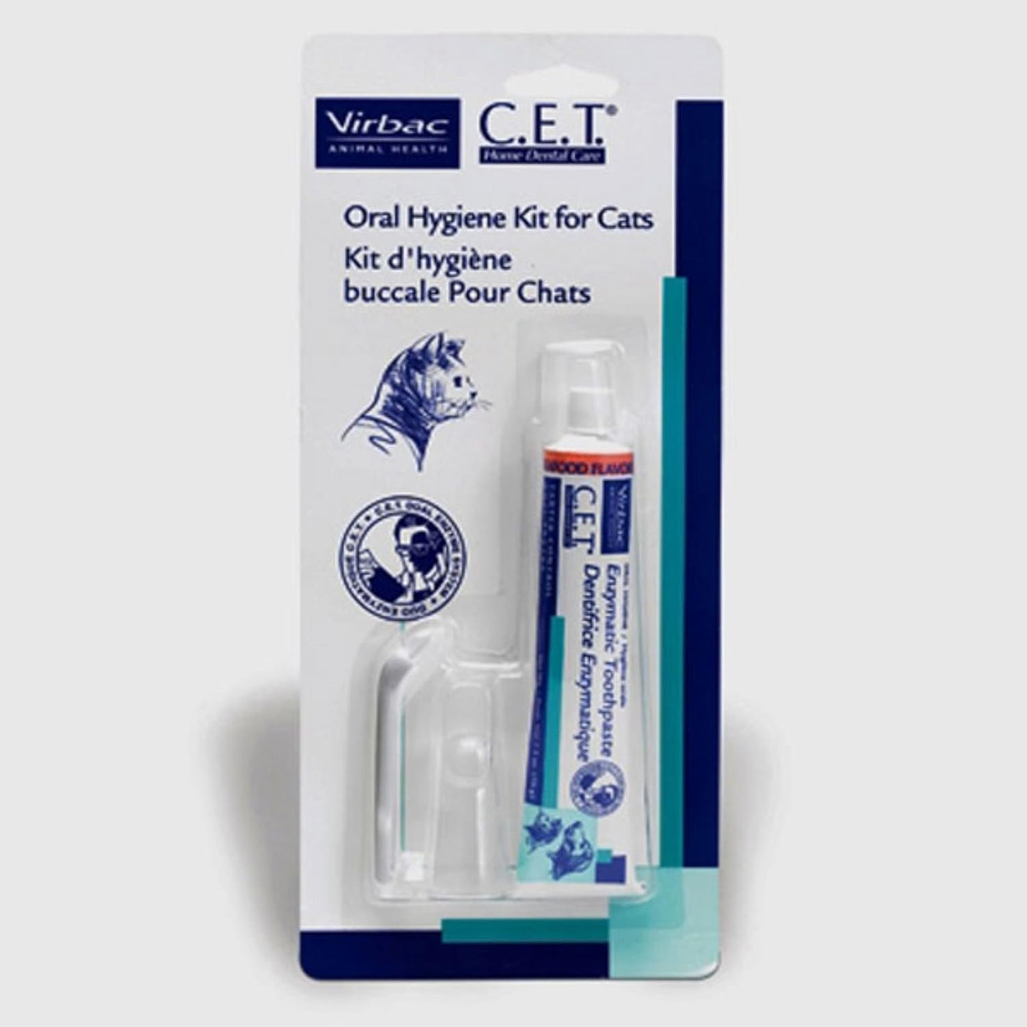 Corp C.E.T. Oral Hygiene Kit for Cats Toothpaste & Brush (Seafood) - 2.5 oz.