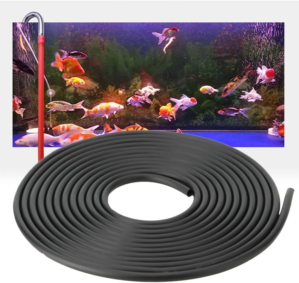 4m Length Silicone Oxygen Hose Soft Flexible Durable Fish Tank Air Tube Aquarium Air Pump Tube(Black)