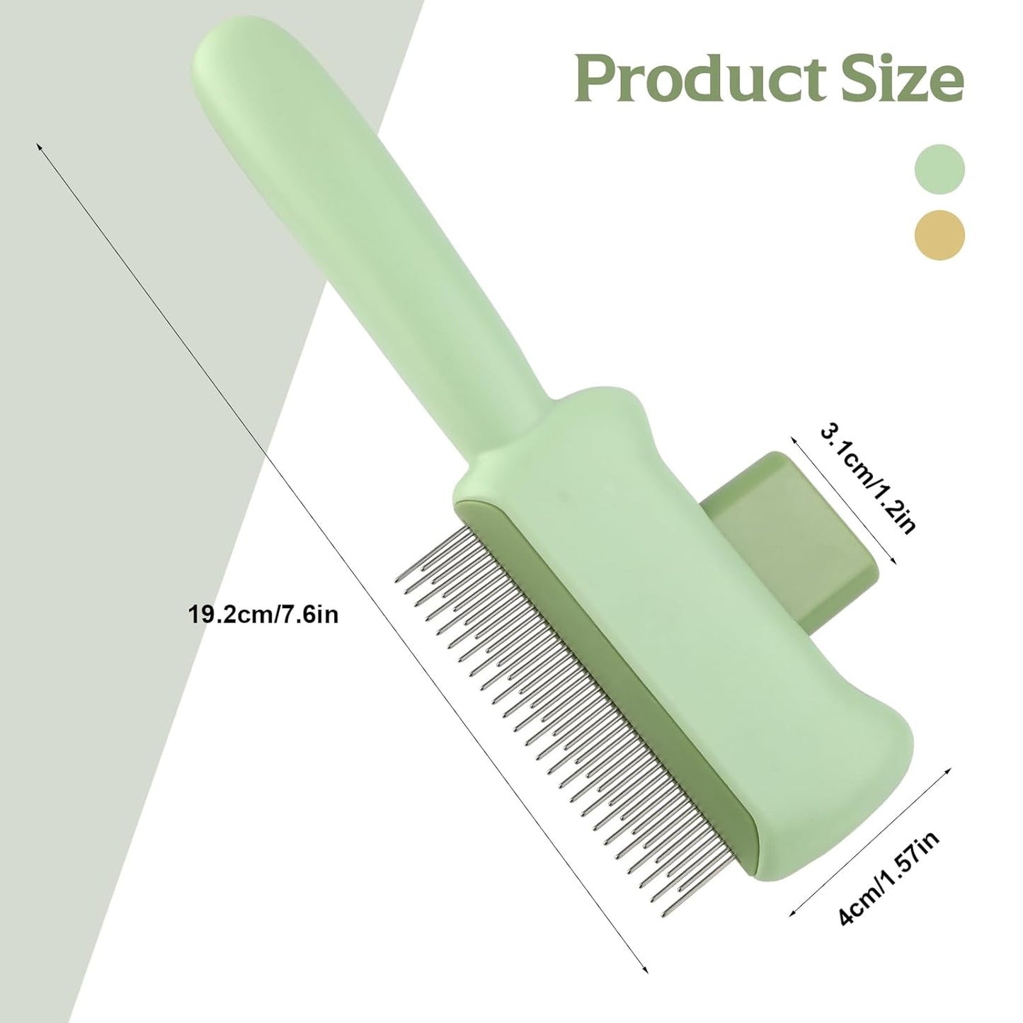 2-Pack Flea Comb for Cats & Dogs - Advanced Cat Flea Comb with One-Click Hair Release,Dual-Action Pet Hair Removal for Dogs and Cat - Deep Cleaning, Effectively Removes Fleas, Dirt & Loose Fur