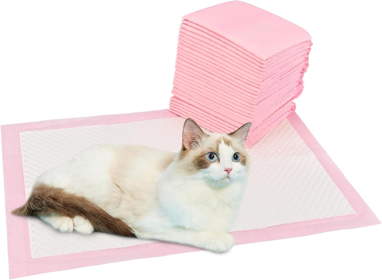 50 Count Cat Litter Pads for Tidy Cats Breeze Litter System 16.9 x 11.4 Inch Lavender Scented Cat Pad Refills Super Absorbent Quick-Dry Pee Pads for Cats (Pink)