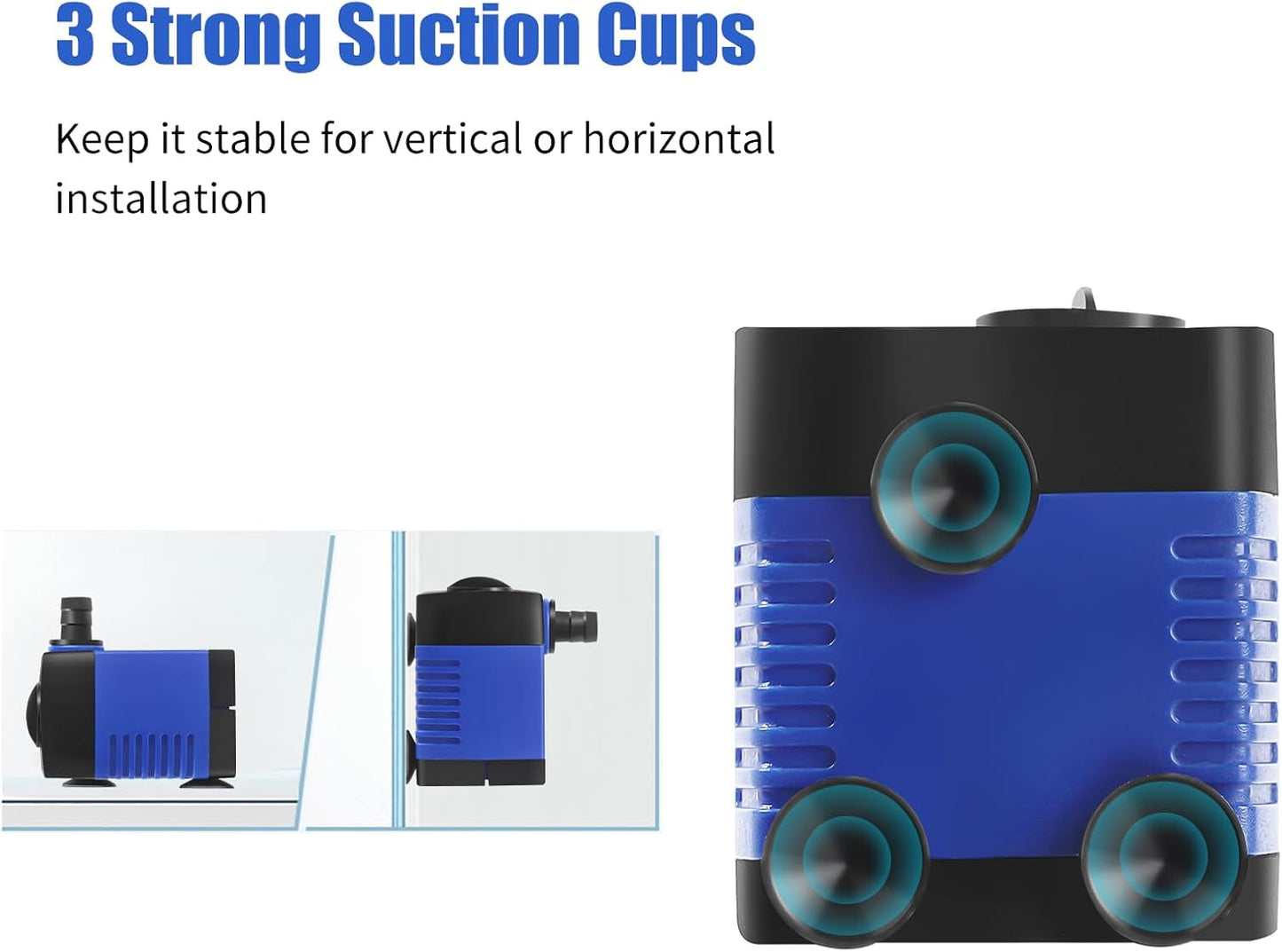 AQUANEAT Small Fountain Pump, 80 GPH Submersible Water Pump for Aquarium Fish Tank, Outdoor Water Fountain, Hydroponics, Pond Filter Pump