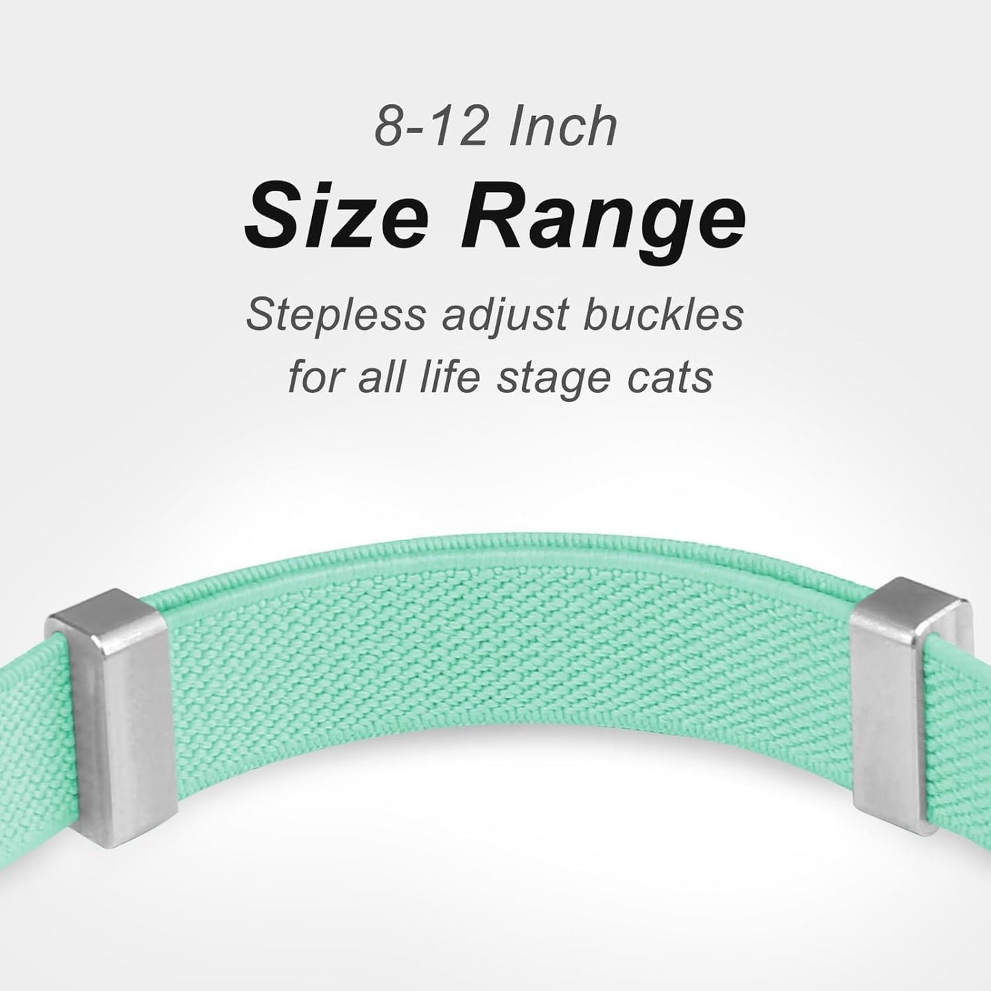 Stretchy AirTag Cat Collar, Cat Collar with Apple Air Tag Holder, Stepless Adjustable GPS Pet Collar for Cats Kittens,Green