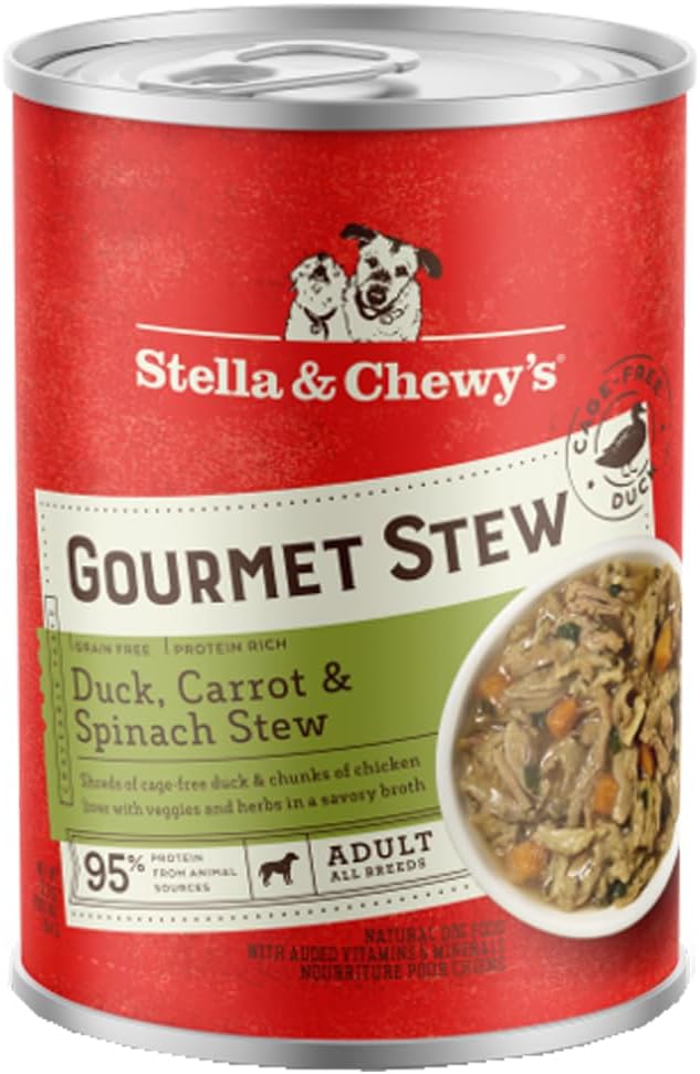 Stella & Chewy's Gourmet Stew Cage-Free Duck with Carrots and Spinach, 12.5 oz (Pack of 12)