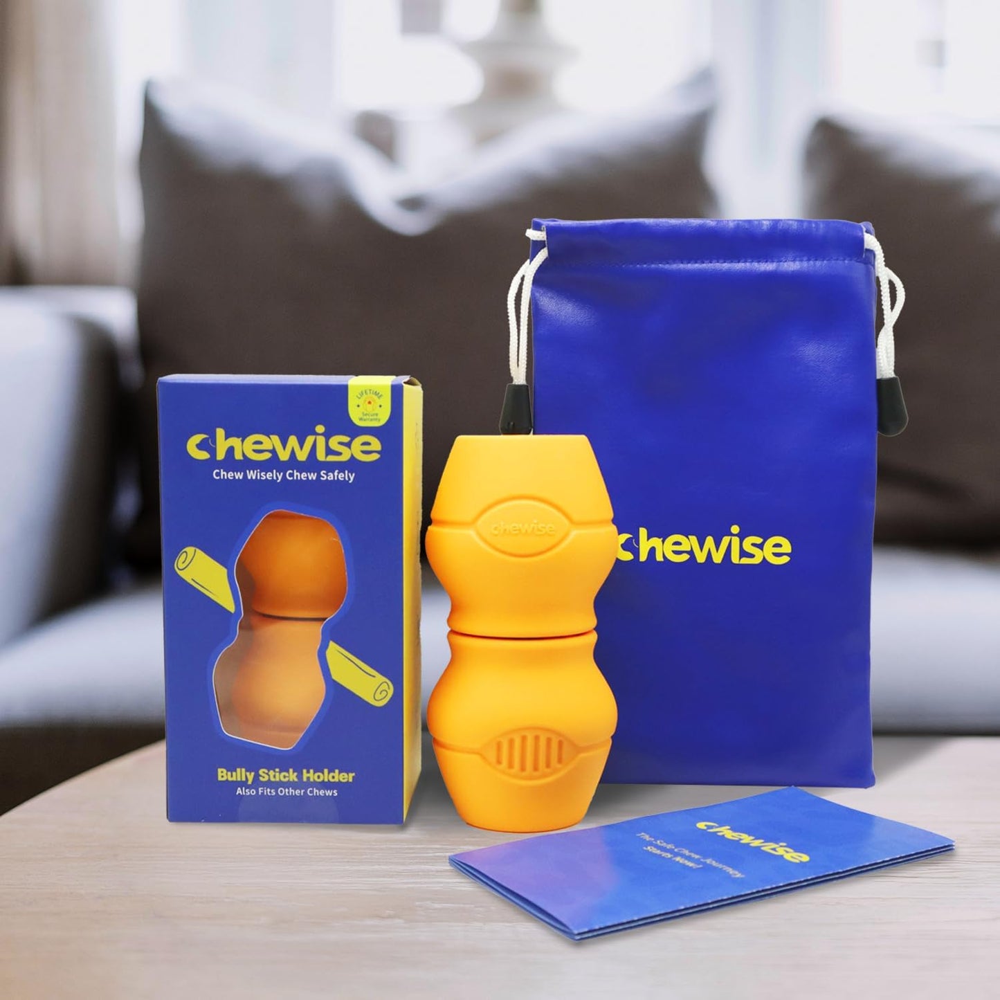 Chewise Bully Stick Holder, Improved Bully Sticks Holder, Ultimate Secure Heavy Duty, BPA-Free Safety Device to Prevent Choking, Fits Various Bully Sticks and Dog Sizes