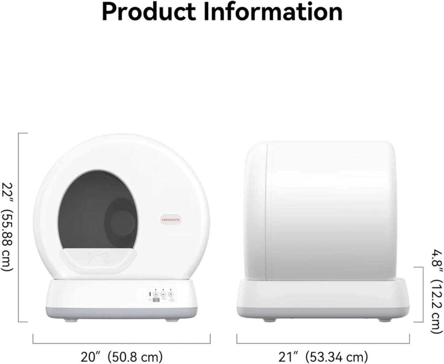 MeoWant Self Cleaning Cat Litter Box, Large Capacity Automatic Cat Litter Box with Integrated Safety Sensors, APP Control, Odor-Free for Multi Cats with Mat & Liner