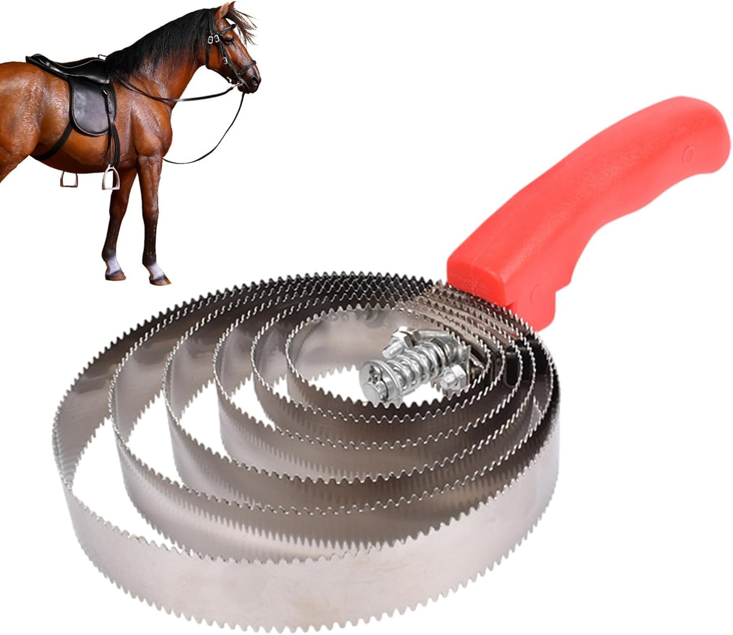 Equine Shedding Comb – Reversible Curry Tool, Spring Steel Scratcher, Comfortable Grooming Brush with Durabll Handling Feature | Perfect Use for Routine Coat Maintenance On Horses Sheep Various