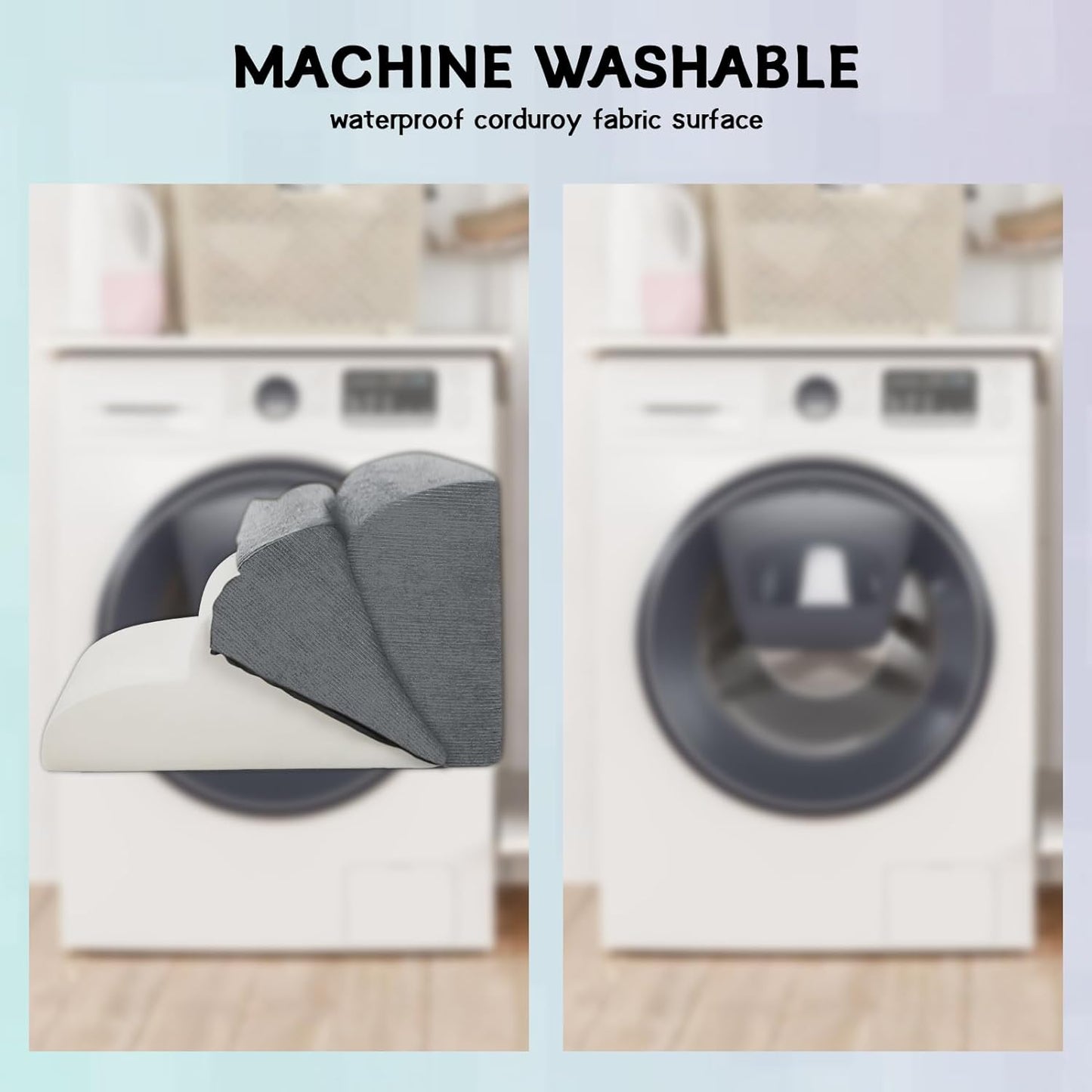 Dog Stairs & Steps for High Beds, 3 Steps High Density Foam Waterproof Dog Ramp for Small Dogs and Cats, Pet Stairs with Removable Washable Cover for Bed, Couch, Sofa and Car (H:16")