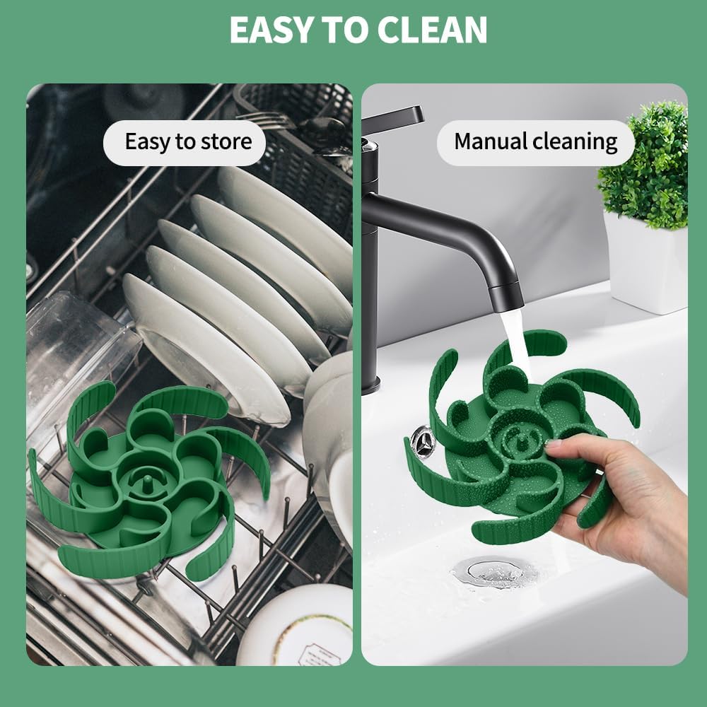 Slow Feeder Dog Bowls Insert,Third Generation upgradedSuper Firm Eating Bowl(Cuttable) for Large Breed and Medium Small Size Compatible with Regular Elevated Metal Glass Dog Bowl (Green)