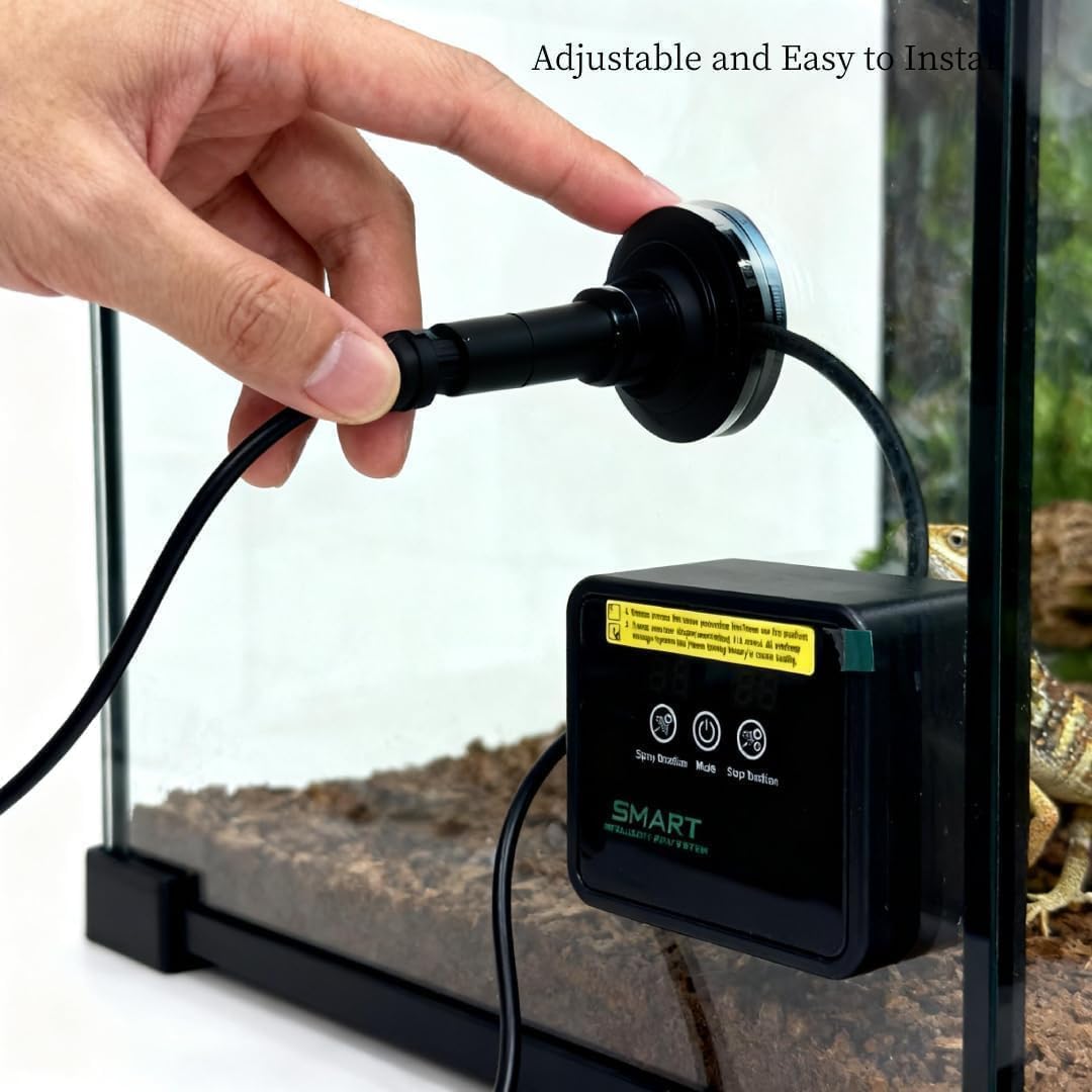 Reptile Mister System, Mister for Reptile Tank Terrarium Fogger/Humidifier & 360° Nozzles 5PCS, Reptile Misters Automatic for Bearded Dragon,Snake, Gecko, Frog, Lizard