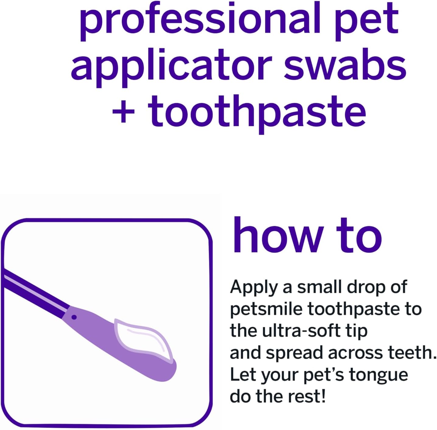 Petsmile Professional Pet Toothpaste Kit - Cat & Dog Applicator Swab & Toothpaste - Control Plaque, Tartar & Bad Breath - VOHC Accepted Toothpaste - Teeth Cleaning Supplies (Say Cheese, 4.2 Oz)