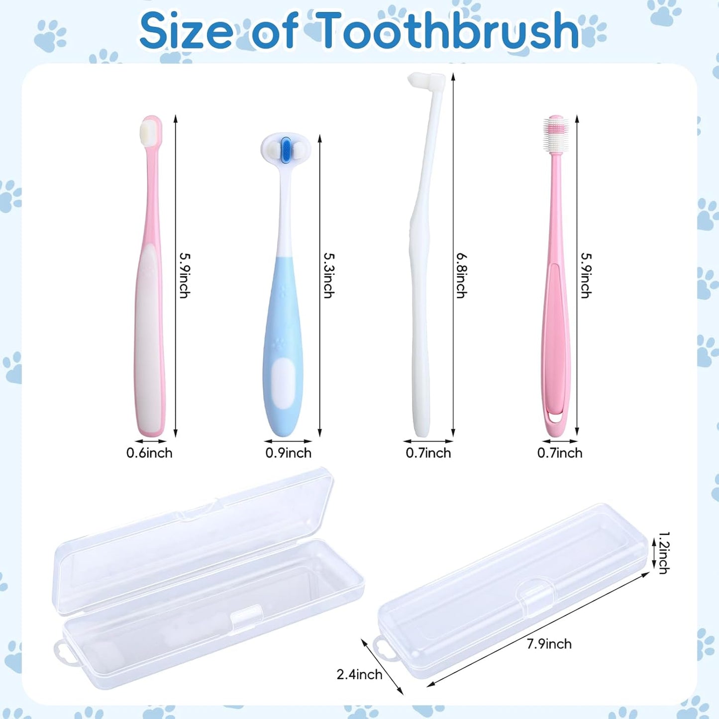 Ceenna 8 Pcs Small Dog & Cat Toothbrush with 2 Storage Clear Box 360 Degree Soft Silicone Deep Pet Teeth Cleaning Kit Cat Dental Care for Kitten and Small Dogs, 4 Different Shapes