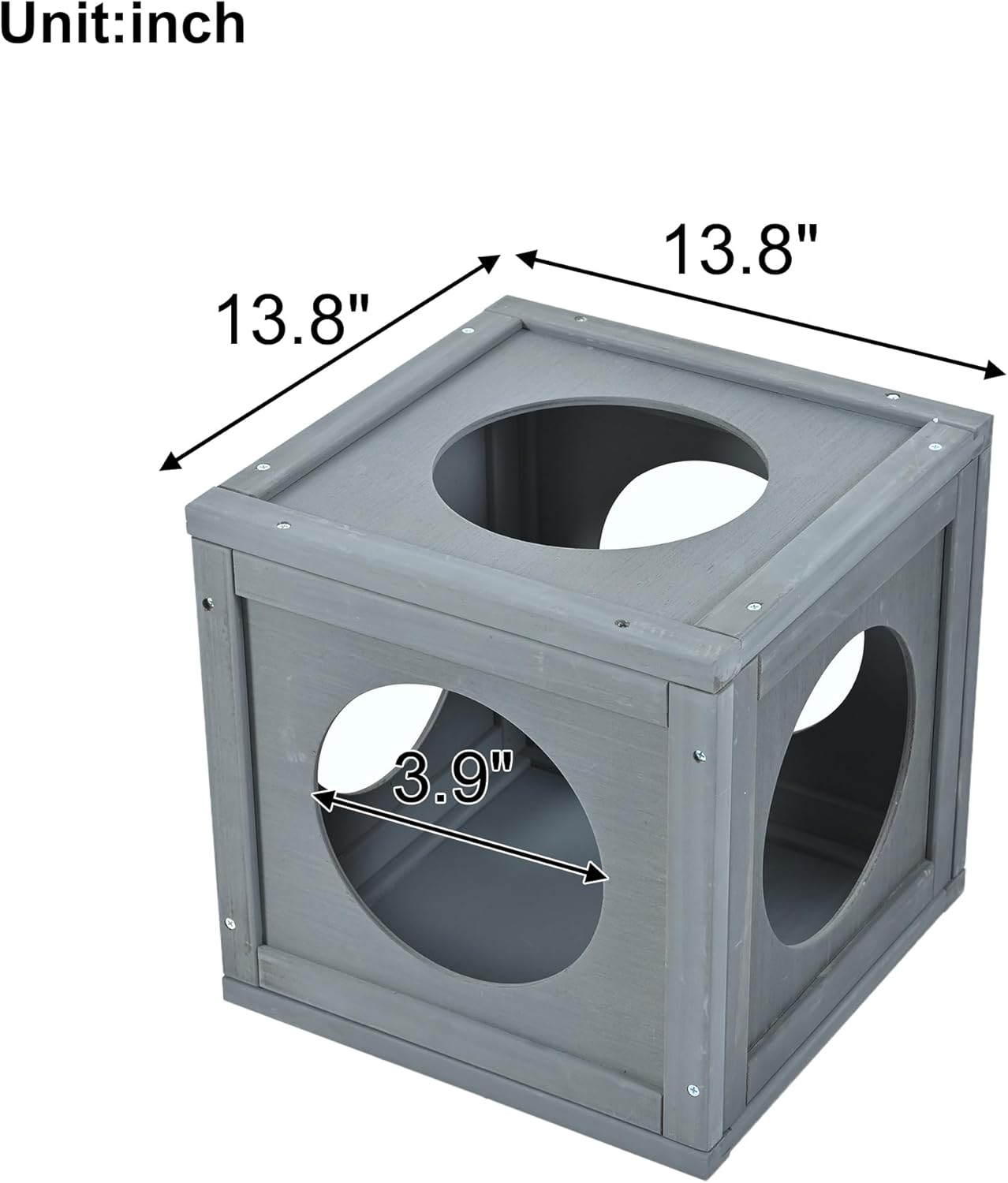 68.90" H Catio Outdoor Cat Enclosure Large, Tall Wooden Cat House with Weatherproof Roof, Cat Cage Playpen with 2 Multiple Platforms & 7 Removable Wood Boxes, for Cats, Grey