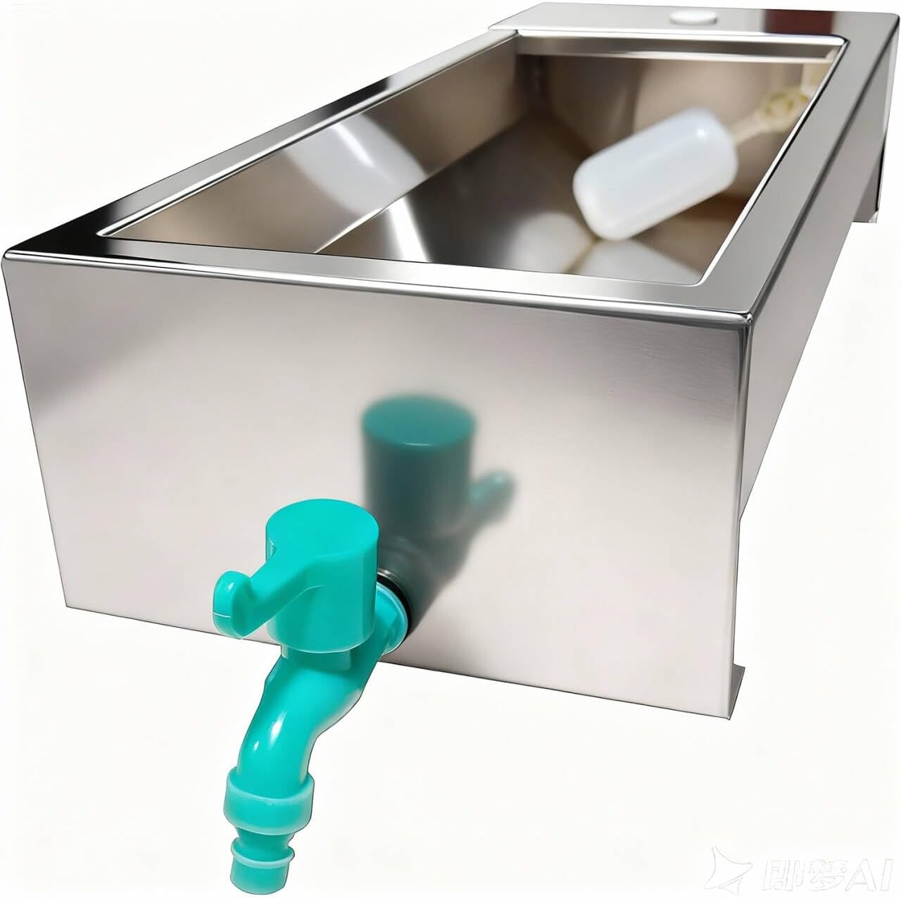 Automatic Livestock Water Trough Animal Stainless Steel Larger Automatic Waterer with Float Valve Kit for Goat Cattle Horse Hog Pigs Dog Water Dispenser Outdoor,22"L x8.6"W x 5.1"H,3 Gallons