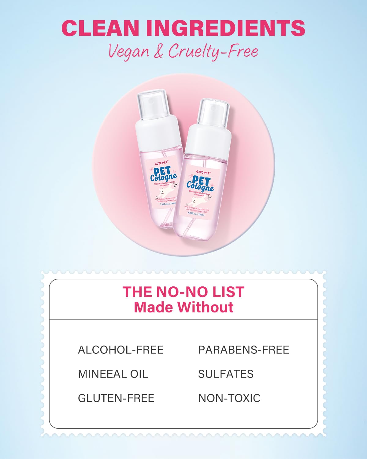 Dog & Cat Cologne | Long-Lasting Classic Powdery Scent | Fur-Conditioning, Non-Sticky Odor Control Formula | Travel-Friendly, 3.38 fl. oz