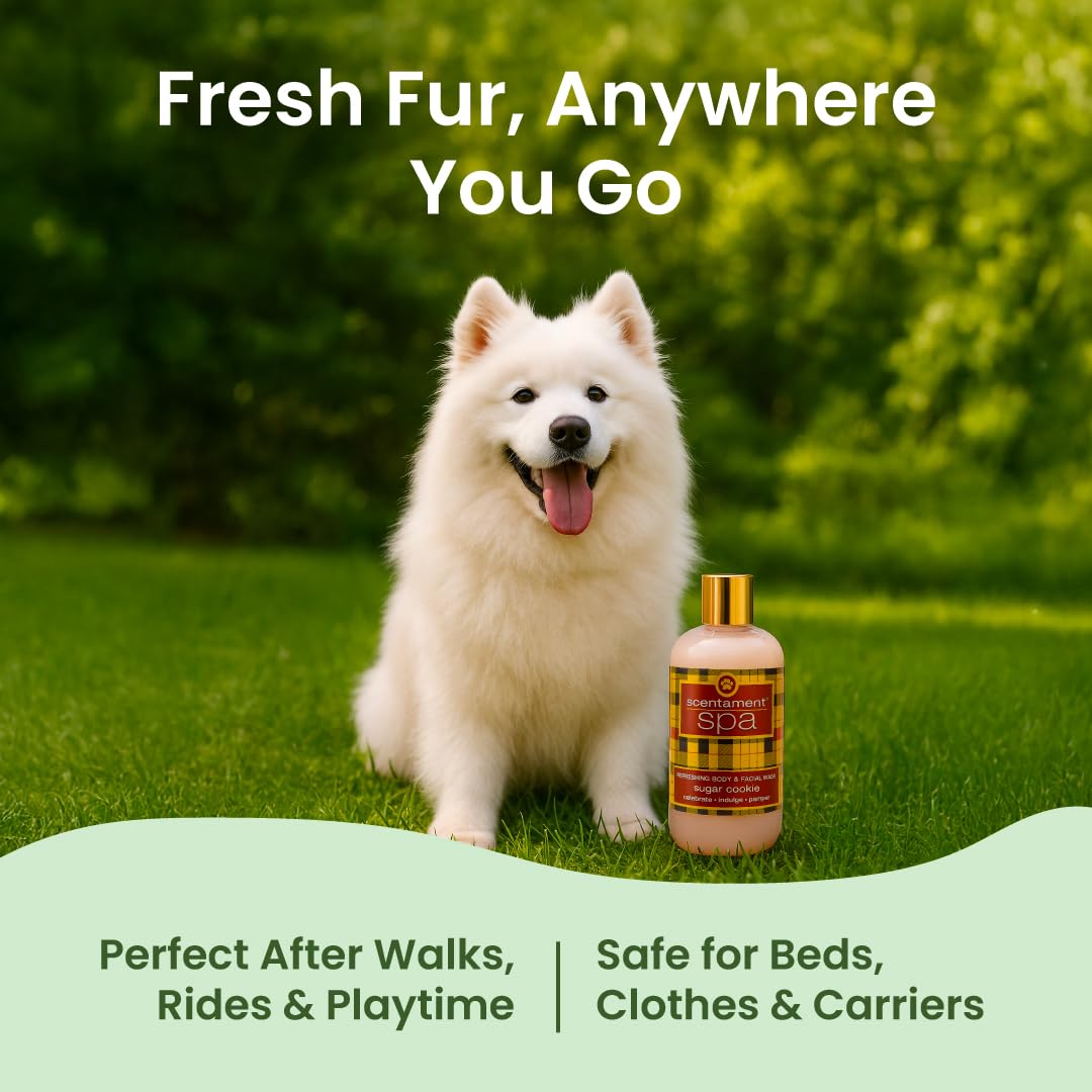 Best Shot Scentament Spa Refreshing Body & Facial Wash for Dogs & Cats, Waterless Dog Wash & Tear Stain Remover, Pet Gentle Face Wash for Sensitive Skin, Sugar Cookie Scent, 16 fl oz