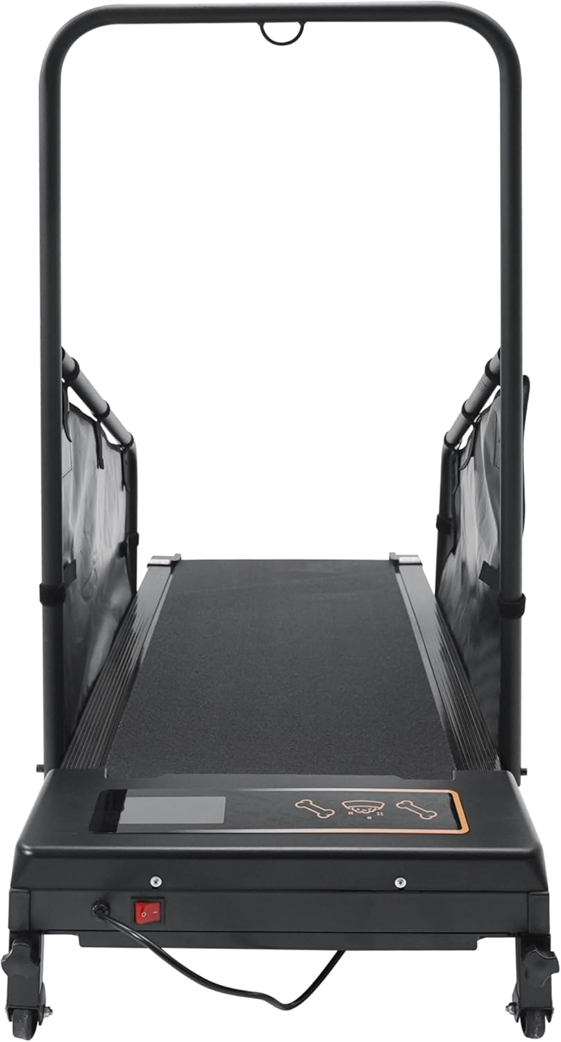 Dog Treadmill for Small/Medium/Large Dogs, Indoor Pet Exercise Machine Pacer Treadmills at Home with Remote Control, Dogs Cats Pacer Training Slatmill with LCD Display Screen and 2 Wheels, Black