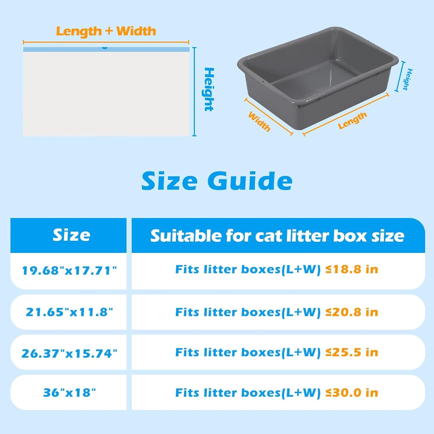 Cat Litter Bags 60 Count, 21.65"x11.8" Drawstring Close Litter Box Liners for Automatic Litter Box,Thick Cat Poop Bags,Easy to Clean,Heavy Duty Robot Bag for Self-Cleaning Box