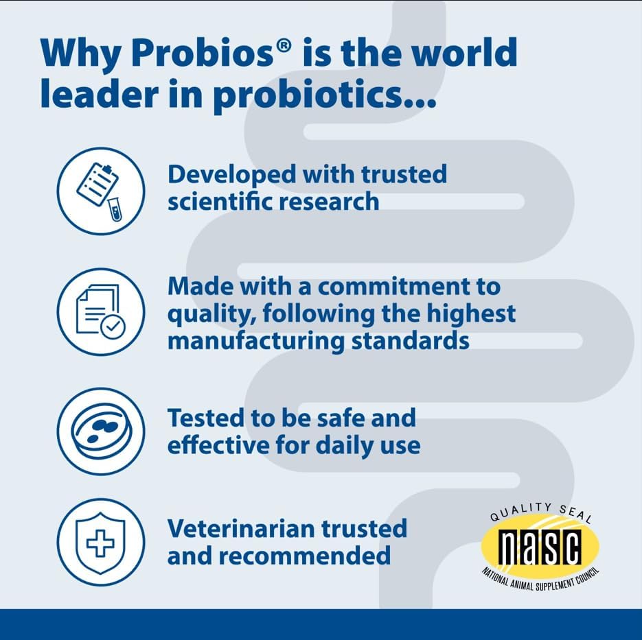 Probios for Dogs Soft Chews, Probiotics for Dogs, Daily Supplement for Gut Health, Digestion & Immune Support, Medium & Large Breeds, 8.46oz
