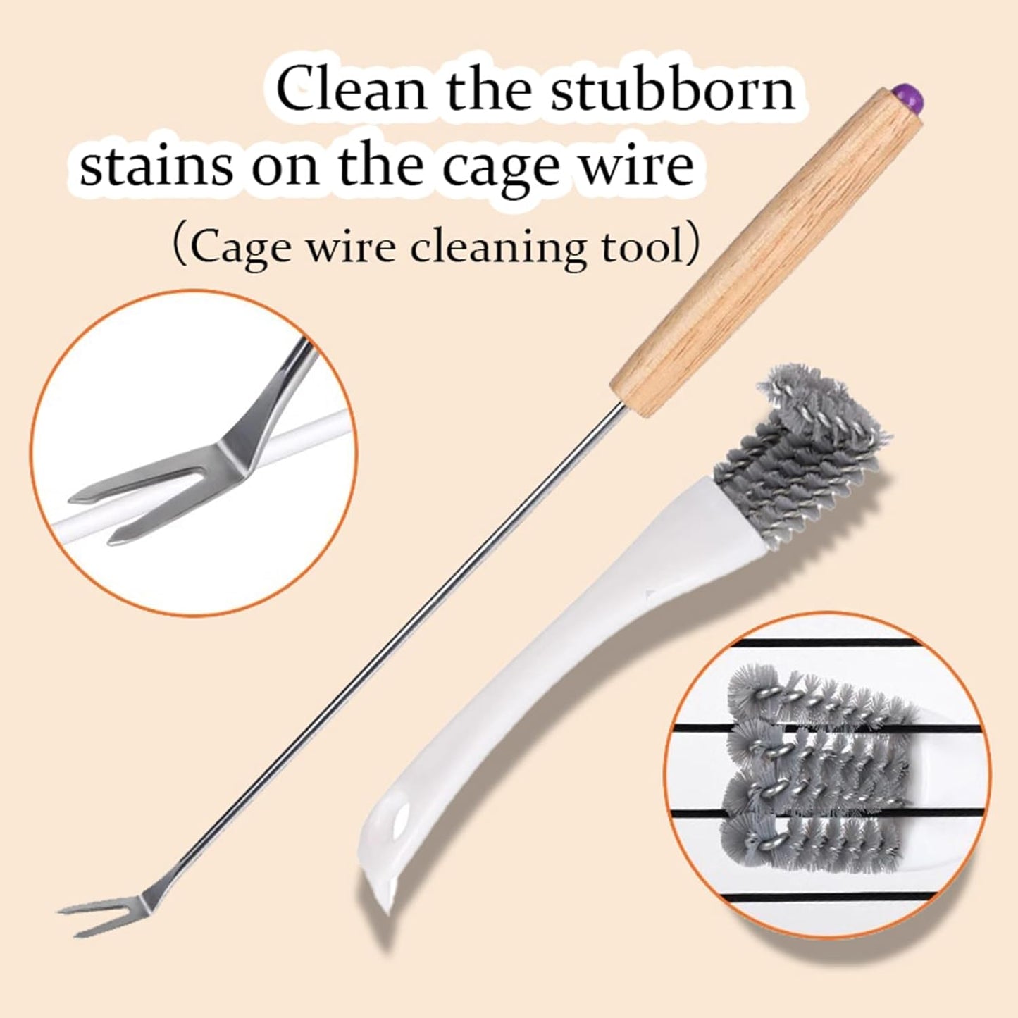 Bird Cage Cleaning Brush Tools Set,4pcs Birdcage Accessory,Suitable for Bird Cages, Rabbit Cages, Hamster Cages, Parrot Cages, and Other Small Pet Cage