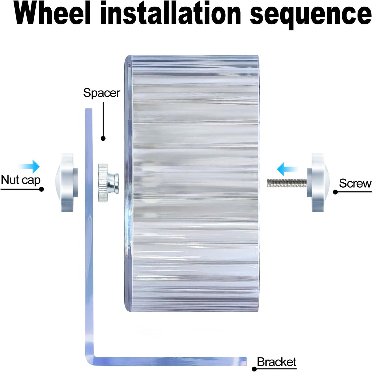 Silent Hamster Wheel, Super-Silent Hamster Exercise Wheels Accessories, Quiet Running Wheels, Adjustable Stand for Hamsters Mice Or Other Small Animals (Ф 7 inch,Transparent)