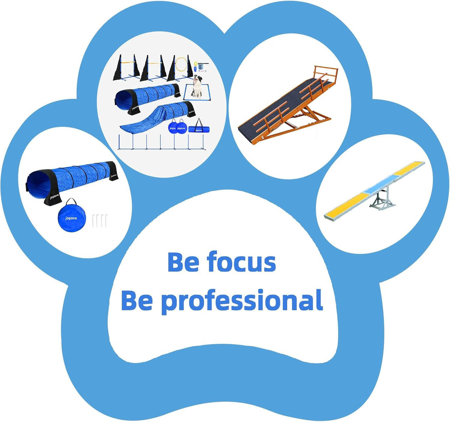 Dog Agility Training Equipment Tunnel:JOPAVO 10 Foot Agility Tunnel with 2 Pack Sandbags, Carry Bag and 4 Ground Spikes.Ideal Agility Equipment for Dog Obstacle Course,Exercise&Park