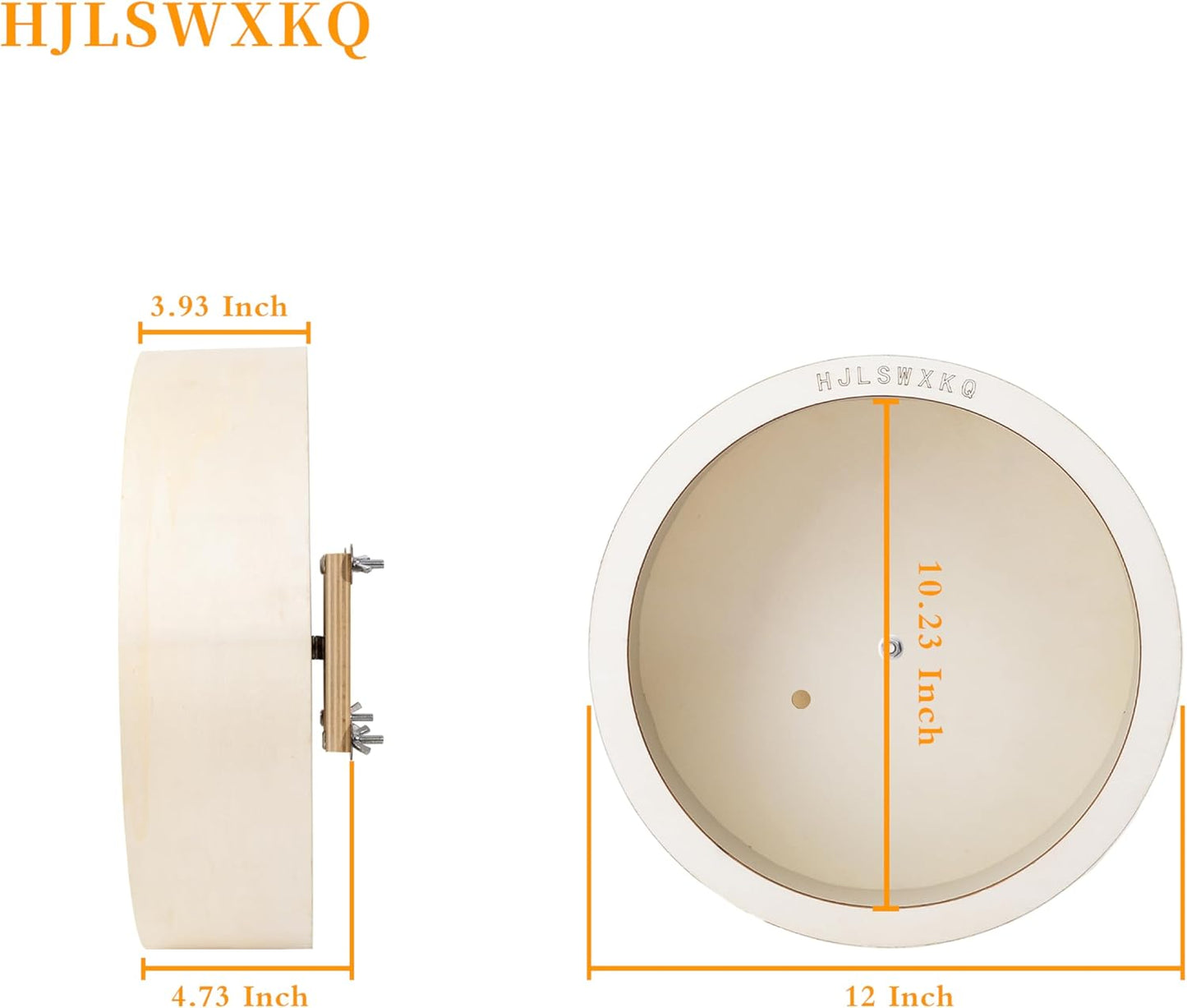 12inch Wall-Mount Silent Hamster Wheel, Wooden Small Animal Exercise Wheel with Removable & Washable Track for Gerbil, Mouse, Syrian HamsterïŒ12inïŒ