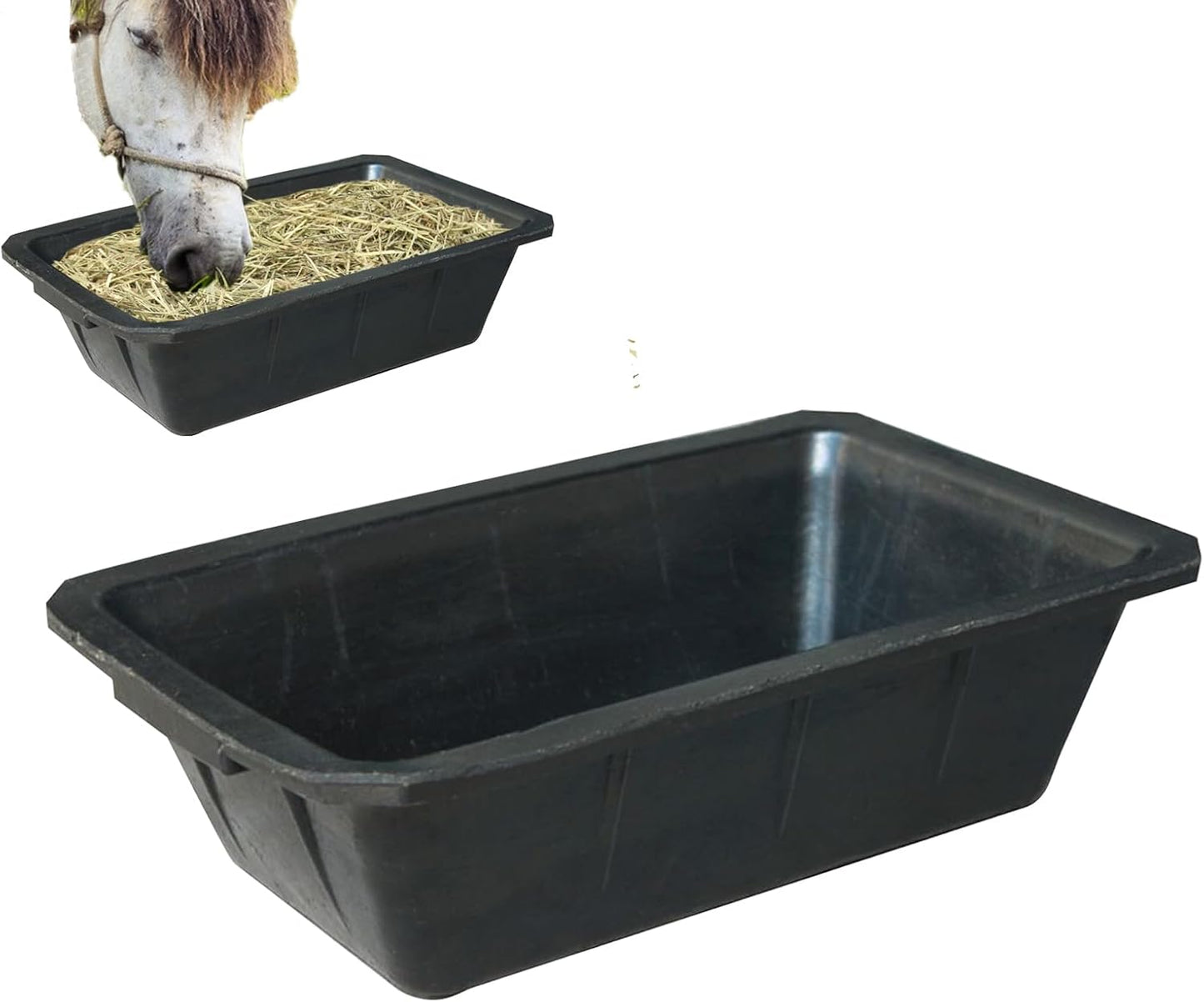 Livestock Feeder, Horse Trough, 10L Horse Feeding Trough, Animal Food Bowl, Rectangular, Feeding Troughs for Feedings Horses, Goats, Farm Animals, Cats, Lightweight Bucket