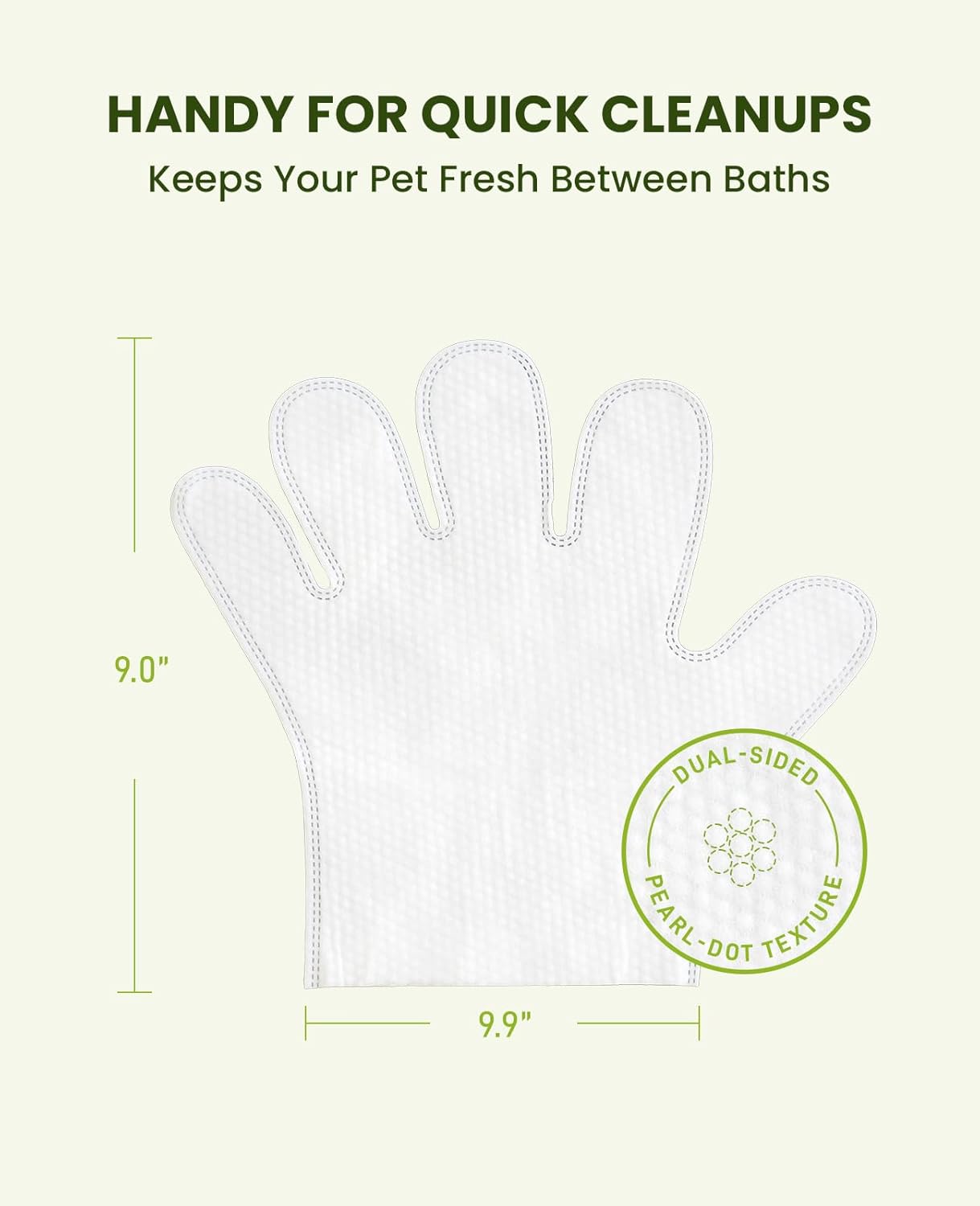 36PCS Pet Glove Wipes for Dogs & Cats, Extra Thick Double-Sided Dog Bath Wipes for Sensitive Skin, Lick-Safe Pet Cleaning Gloves & Cat Cleaning Gloves with Coconut Oil for Coat, Paws & Bottom