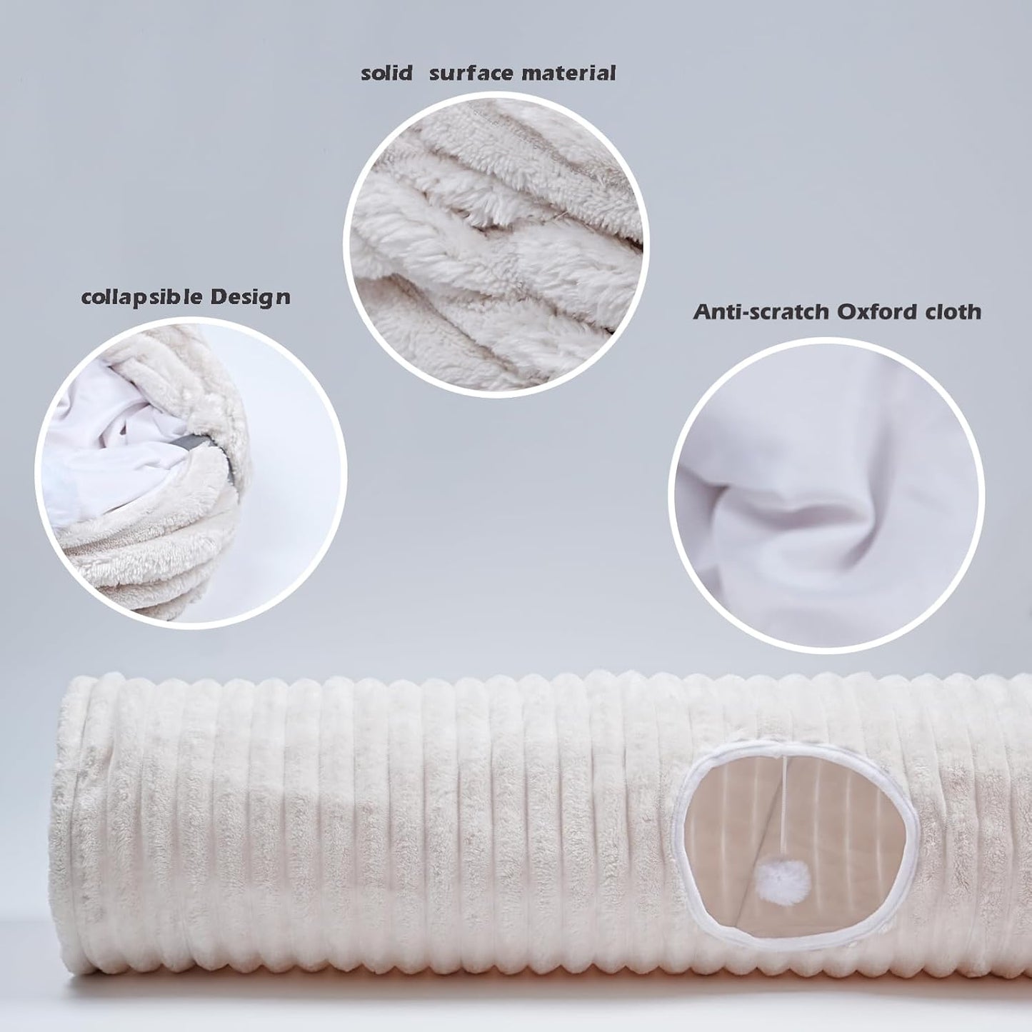 Cat Tunnel,43" Straight Cat Tunnel Toys with Balls for Indoor,Dog Cave for Puppy and Kitty