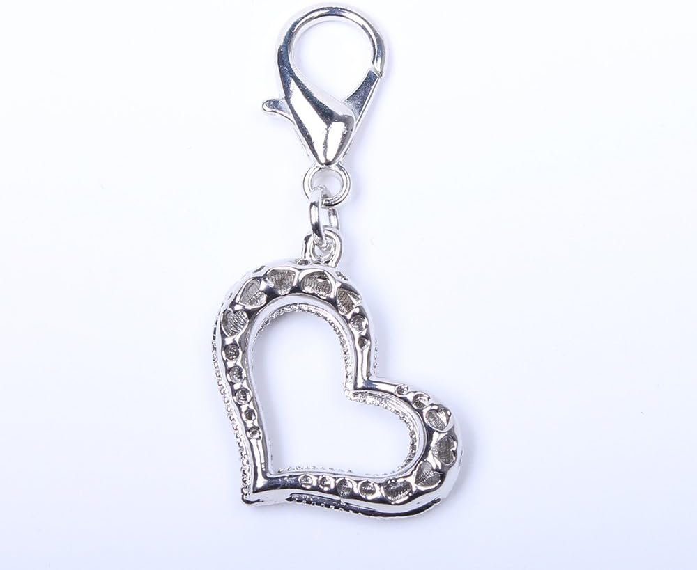 Bling Rhinestones Heart Charm Pendant Jewelry for Pet Dog Cat Puppy Necklace Collar Accessory